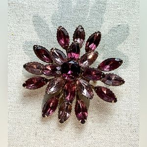 Vintage Amethyst Crystal Brooch